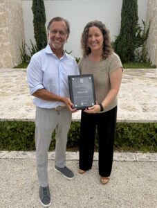 Jason Romair and Leigh Moore with the Design Excellence Award